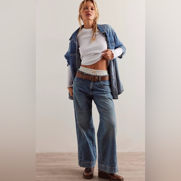 Benji Relaxed Wide Leg Jeans NWOT salt of the earth - Picture 1 of 6